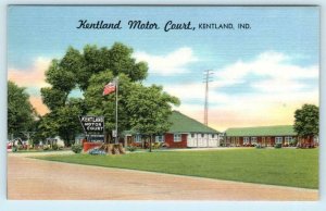 KENTLAND, Indiana IN ~ KENTLAND MOTOR COURT Roadside ca 1940s Linen  Postcard