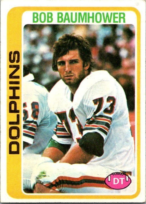 1978 Topps Football Card Bob Baumhower Miami Dolphins sk7232