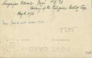 philippines BUGO MISAMIS Factory Philippine Packing Corp. 1931 RPPC Postcard