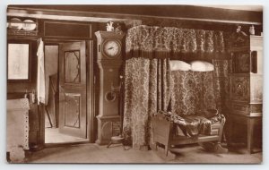 Denmark Museum Amager Interior View Clock Bed Cradle Textiles Postcard C37