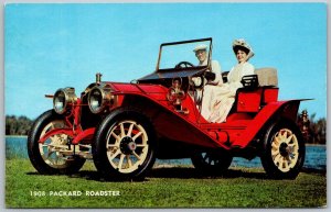 Packard Roadster 1908 With Mother Inn Law Seat 1950s Postcard