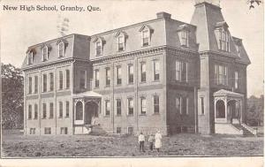 Granby Quebec Canada New High School Exterior Antique Postcard K30401