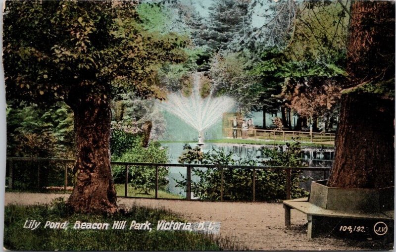 Victoria BC Lily Pond Beacon Hill Park Unused Postcard E79 *as is