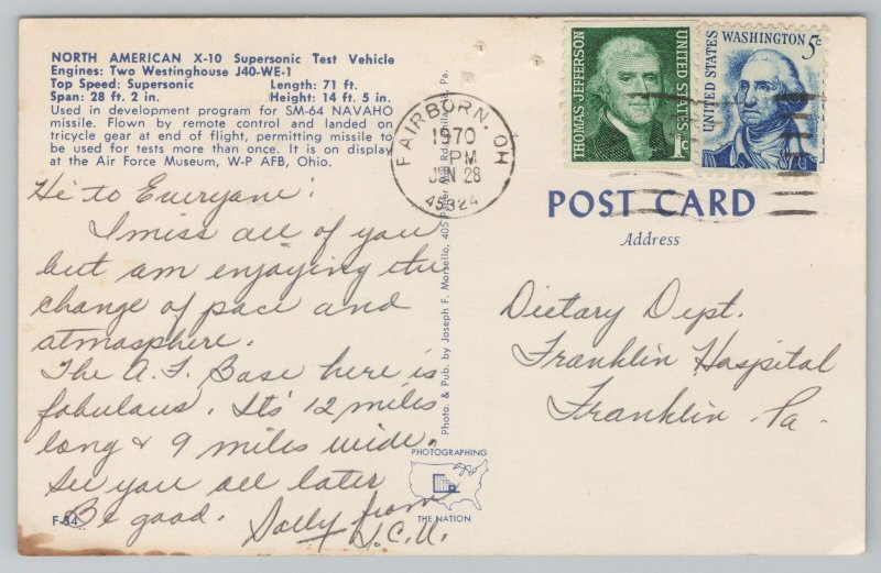 Airplane~North American X-10 Supersonic Test Vehicle~Vintage Postcard