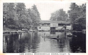 Brodheadsville Pennsylvania Lake Mineola, B/W Photo Print Vintage PC U14104