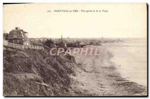 Old Postcard Saint Pair Sur Mer Vue Generale de la Plage