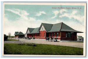 Great Northern Depot Train Station Minot North Dakota ND Antique Postcard