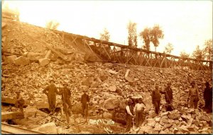 RPPC Chippewa River Dam Construction Crew Cornell WI 1912 Postcard UNP D6