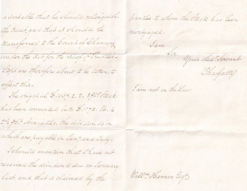 1855 Legal Property Stocks & Shares Victorian Letter