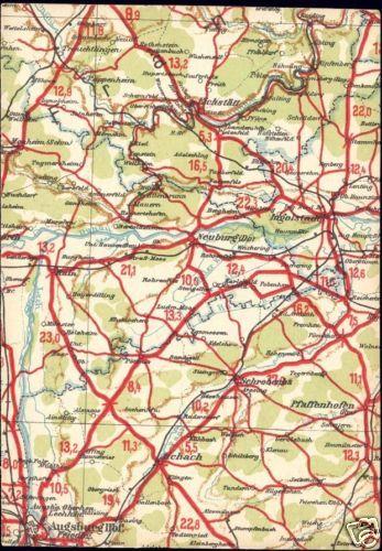 germany, NEUBURG, Bavaria, MAP Postcard (1940s)