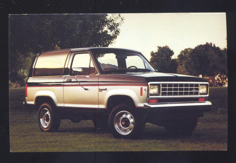 1987 FORD BRONCO II VINTAGE CAR DEALER ADVERTISING POSTCARD BRONCO 2 '87