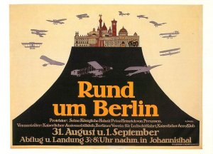 Around Berlin aviation event poster modern postcard