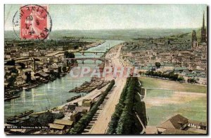 Rouen Old Postcard Panorama of the City