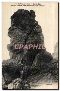 Old Postcard Batz Sur la Cote weird Rock Near Caves binoculars