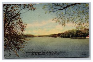 Vintage 1940s Postcard Picturesque View Fox River Illinois Fox River Valley