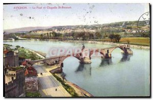 Old Postcard Avignon Pont St Benezet and Chapel