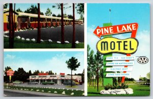 Roadside~Monygomery AL~Pine Lake Motel~Saxons Restaurant & Candy~Vtg Postcard
