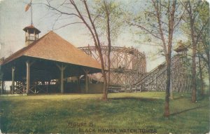 Black Hawk's Watch Tower, Figure 8  Rock Island IL 1908 Postcard Used