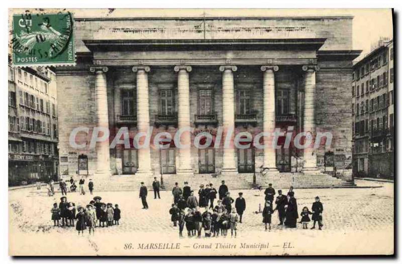 Postcard Old Marseille Grand Theater Municipal