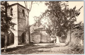 c1920s San Pedro de Villanueva, Spain Romanesque Monastery PC Tower Arches A358