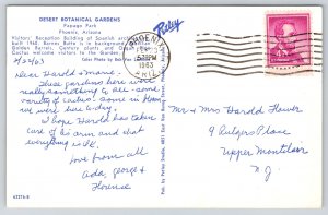 Phoenix Arizona~Papago Park~Desert Botanical Gardens Reception Bldg~Flag~1963 PC