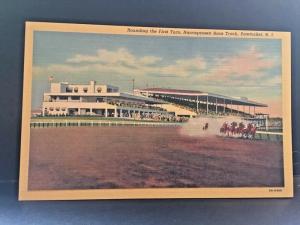 Postcard  Rounding the First Turn at Narragansett Race Track in Pawtucket, RI.X3