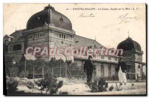 Old Postcard Chatelaillon Casino Facade On The Sea