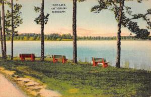 Hatiesburg Mississippi Elks Lake Waterfront Antique Postcard K73500