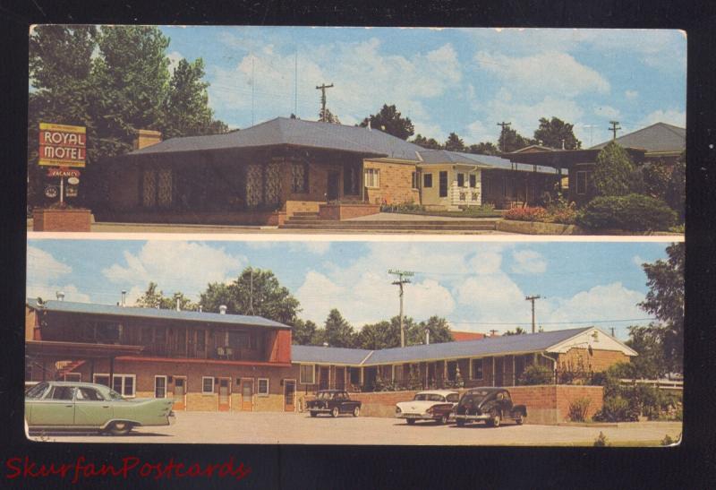 MCCOOK NEBRASKA ROYAL MOTEL 1950's CARS VINTAGE ADVERTISING POSTCARD