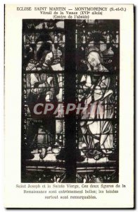 Old Postcard Church of Saint Martin Montmorency Stained glass of the blank