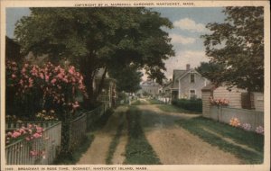 Nantucket Mass MA 'Sconset Rose Time Marshall Gardiner Vintage Postcard