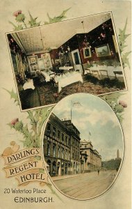c1910 Postcard; Darling's Regent Hotel, Edinburgh Scotland 2 Views Unposted