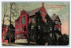 c1910 Phi Psi House Wesleyan College Middletown Connecticut CT Postcard