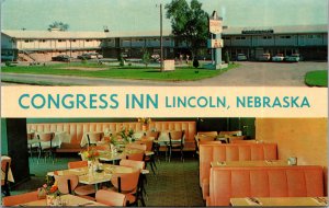 Vtg 1950s Congress Inn Motel Lincoln Nebraska NEUnused Postcard