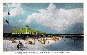 Gulfport, Mississippi - Breeze swept Municipal Bathing Beach - 1950s