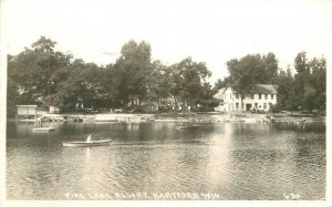 Postcard RPPC 1939 Wisconsin Hartford Pike Lake Resort occupation 23-12310