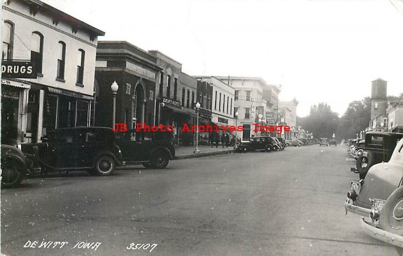 IA, De Witt, Iowa, RPPC, Street Scene, Business Section, Photo No 35107