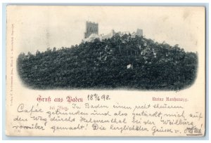 1898 Greetings from Baden Bei Bien Ruins Austria Antique Posted Postcard