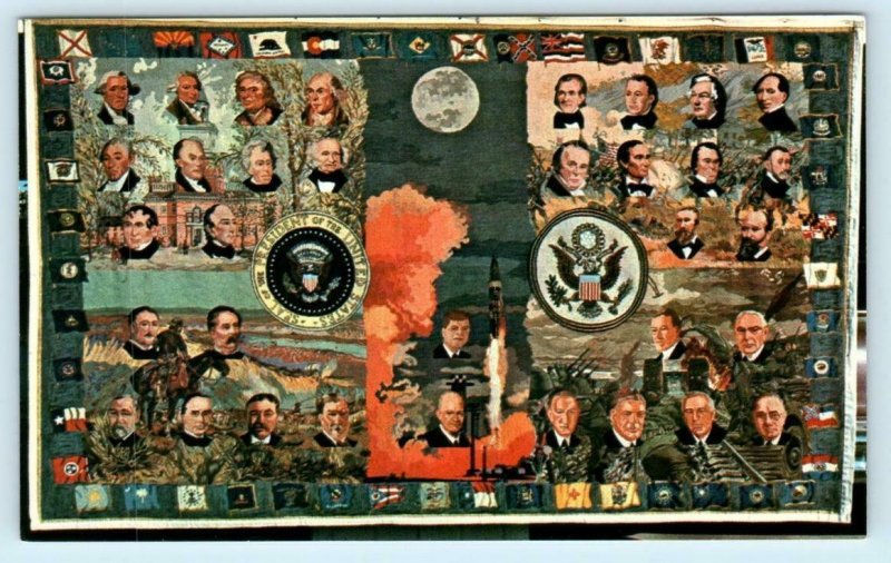 3 Postcards ELIZABETH LeFORT, Canadian Artist in Wool ~ Presidents, Astronauts