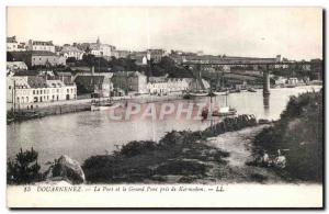 Old Postcard Douarnenez The Harbor Bridge and the Grand taken Kermobon