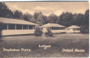 ME   OXFORD   POWHATAN PINES  LODGES  1938 postcard