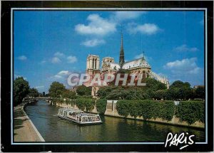 Modern Postcard Notre Dame Seine Boat