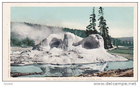 Grotto Geyser, Yellowstone National Park, Wyoming, 1910-1920s