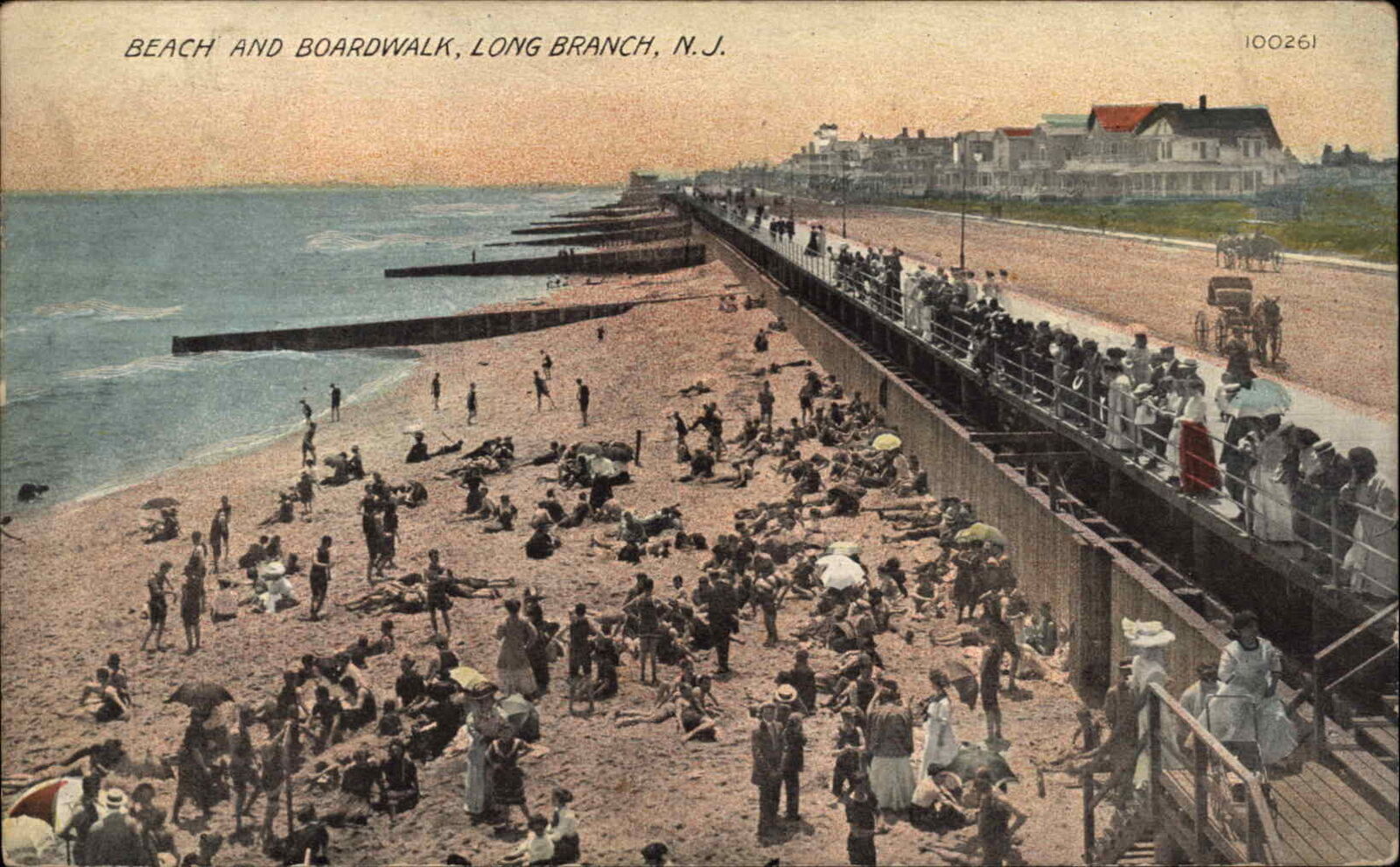 The Boardwalk, Long Branch, New Jersey Postcard