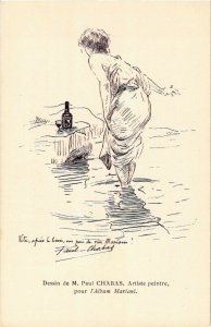 PC CPA ADVERTISING, MARIANI, DESSIN DE M. PAUL CHABAS, POSTCARD (b18077)