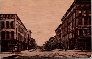 Postcard Monroe Street in Toledo, Ohio