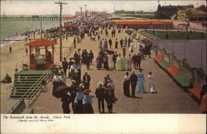 Asbury Park New Jersey NJ Boardwalk from the Arcade c1910 Vintage Postcard