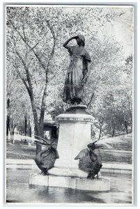 c1960 Geo Hillyer Landon Memorial Fountain Advertising Winona Minnesota Postcard