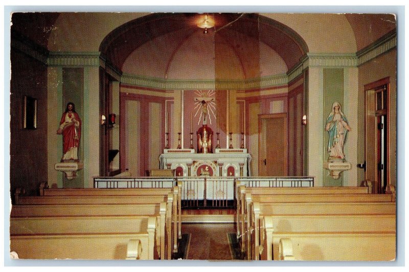 1961 Jesus and Mary Image, The Chapel, St. Mary's Hill, Milwaukee WI Postcard