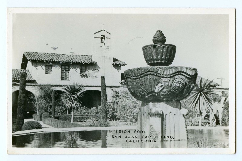 1930-1950's ERA RPPC*MISSION POOL SAN JUAN CAPISTRANO CALIFORNIA*CA*EKC*POSTCARD